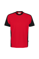 HAKRO T-Shirt Contrast MIKRALINAR® ECO, rot/schwarz, 2XS