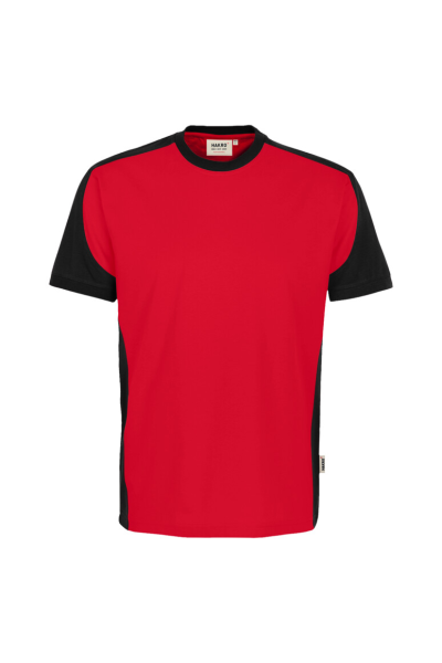 HAKRO T-Shirt Contrast Mikralinar® Eco, rot/schwarz