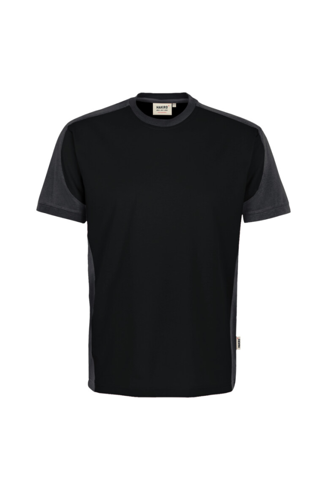 HAKRO T-Shirt Contrast MIKRALINAR® ECO, schwarz/karbongrau, 3XL