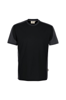 HAKRO T-Shirt Contrast MIKRALINAR® ECO, schwarz/karbongrau, 3XL