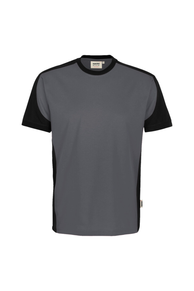HAKRO T-Shirt Contrast MIKRALINAR® ECO, anthrazit/schwarz, 3XL