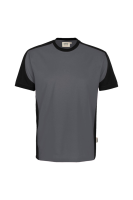 HAKRO T-Shirt Contrast MIKRALINAR® ECO, anthrazit/schwarz, 3XL