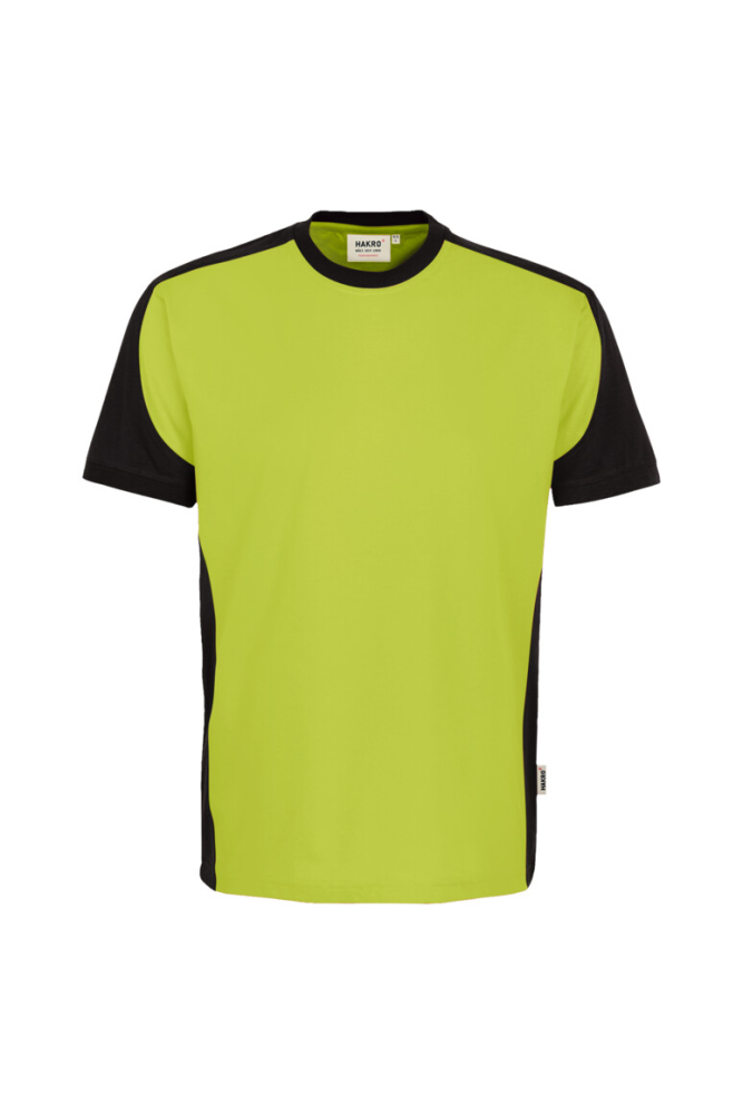 HAKRO T-Shirt Contrast MIKRALINAR® ECO, kiwi/schwarz, 4XL