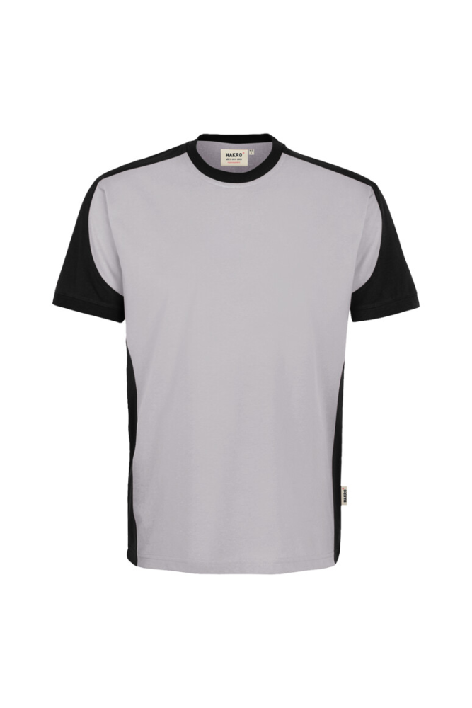 HAKRO T-Shirt Contrast MIKRALINAR® ECO, titan/schwarz, 2XL