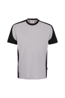 HAKRO T-Shirt Contrast MIKRALINAR® ECO, titan/schwarz, 2XL