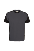HAKRO T-Shirt Contrast MIKRALINAR® ECO, karbongrau/schwarz, S