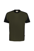 HAKRO T-Shirt Contrast MIKRALINAR® ECO, olive/schwarz, S