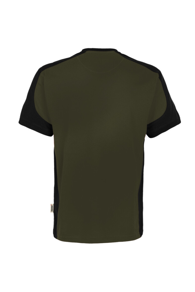 HAKRO T-Shirt Contrast MIKRALINAR® ECO, olive/schwarz, S