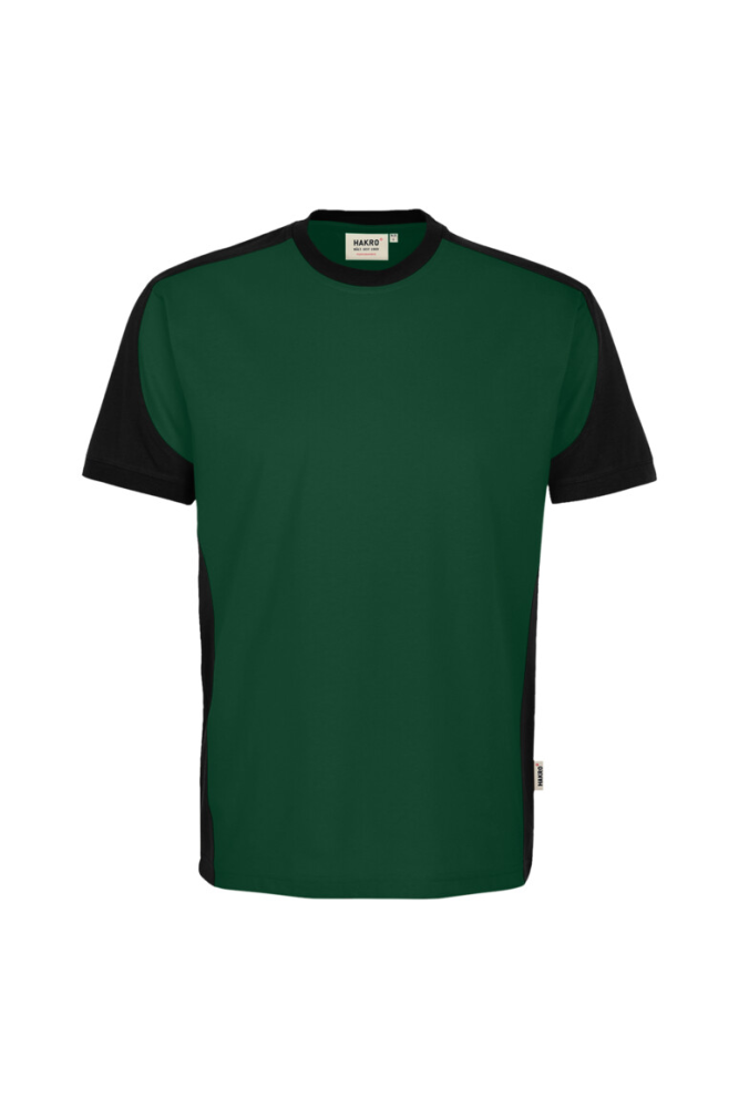 HAKRO T-Shirt Contrast MIKRALINAR® ECO, tanne/schwarz, 2XL