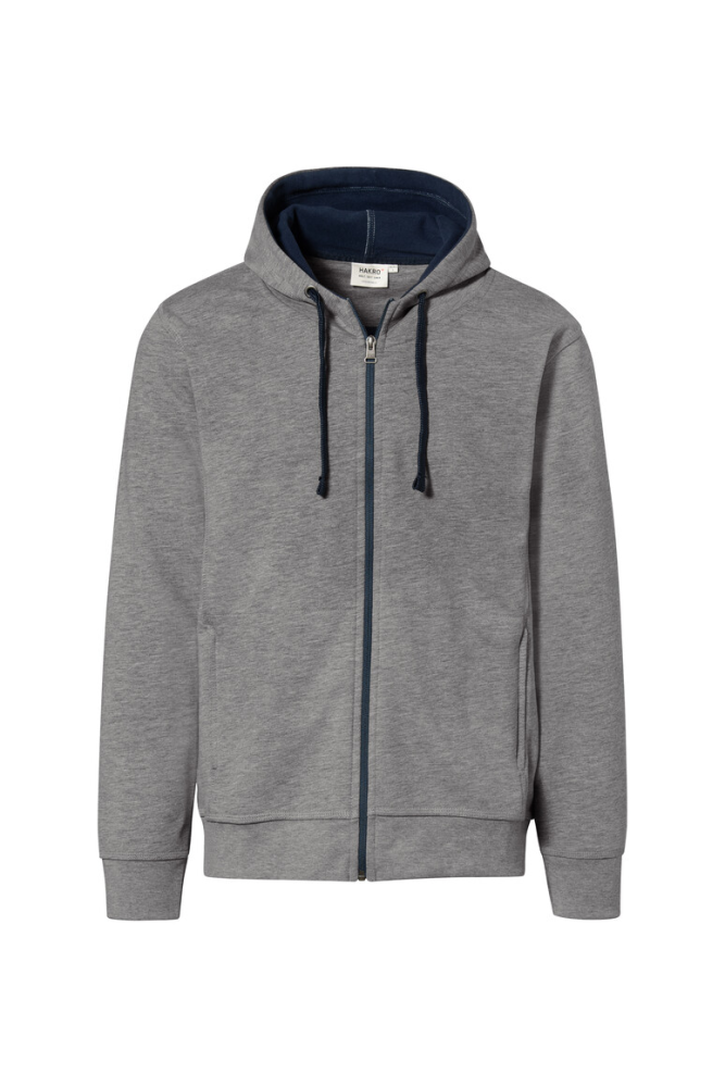 HAKRO Kapuzenjacke Bonded, grau meliert/tinte, 2XL