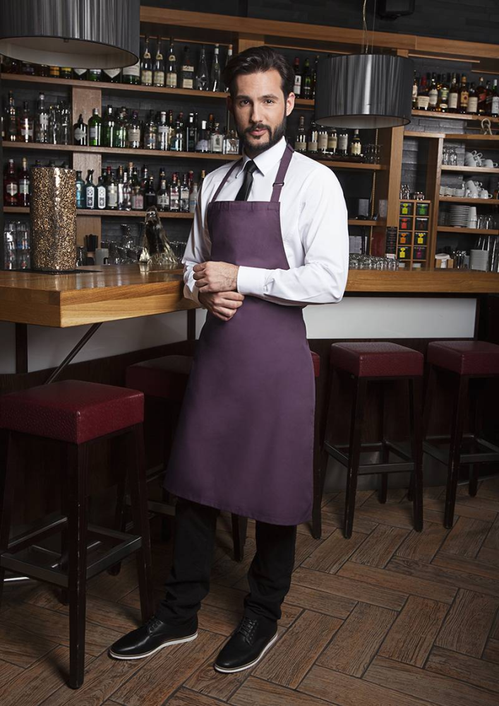 Karlowsky Latzschürze Basic mit Schnalle, aubergine