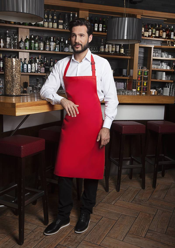 Karlowsky Latzschürze Basic mit Schnalle, rot