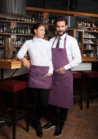 Karlowsky Latzschürze Basic mit Schnalle und Tasche, aubergine