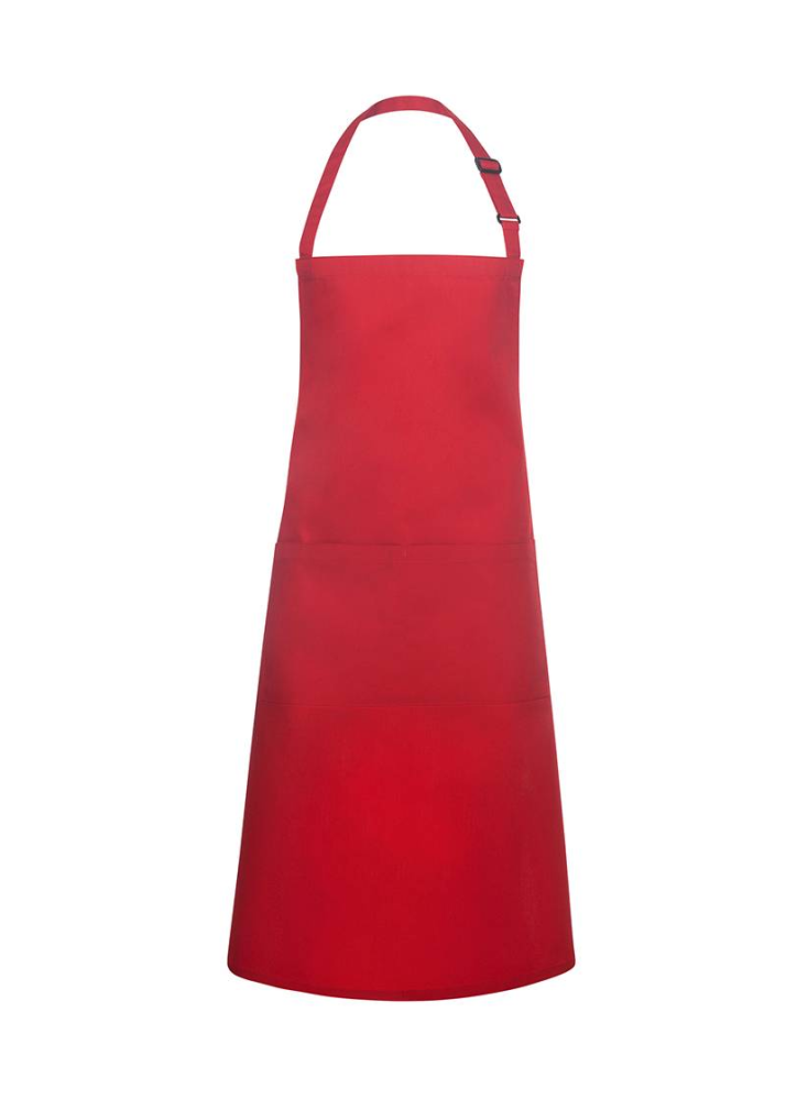 Karlowsky Latzschürze Basic mit Schnalle und Tasche, rot