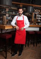 Karlowsky Latzschürze Basic mit Schnalle und Tasche, rot