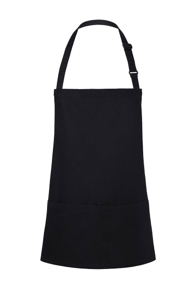 Karlowsky Kurze Latzschürze Basic mit Schnalle und Tasche, schwarz