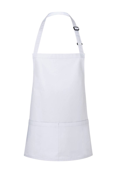 Karlowsky Kurze Latzschürze Basic mit Schnalle und Tasche, weiss