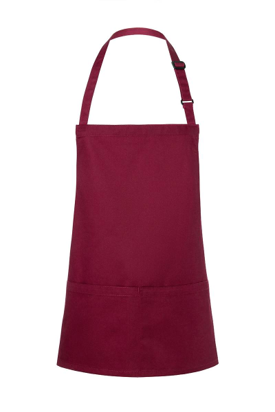 Karlowsky Kurze Latzschürze Basic mit Schnalle und Tasche, bordeaux