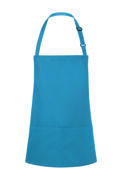 Karlowsky Kurze Latzschürze Basic mit Schnalle und Tasche, türkis