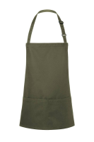 Karlowsky Kurze Latzschürze Basic mit Schnalle und Tasche, moosgrün