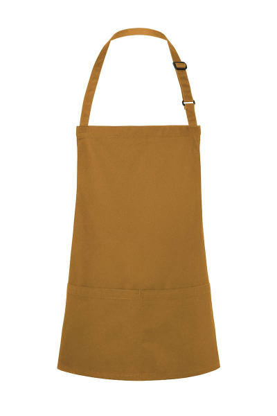 Karlowsky Kurze Latzschürze Basic mit Schnalle und Tasche, senf