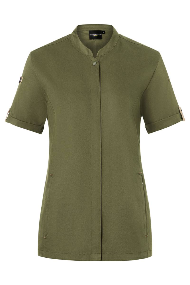 Karlowsky kurzarm damenkochjacke green-generation, aus nachhaltigem material, 72% grs certified recycled polye