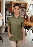 Karlowsky kurzarm damenkochjacke green-generation, aus nachhaltigem material, 72% grs certified recycled polye