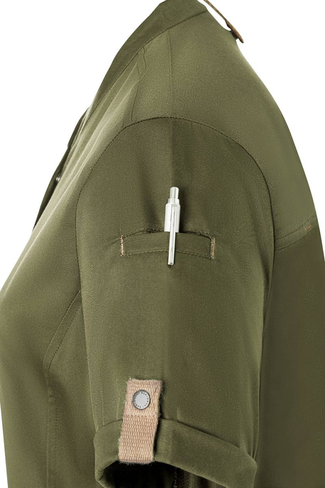 Karlowsky kurzarm damenkochjacke green-generation, aus nachhaltigem material, 72% grs certified recycled polye