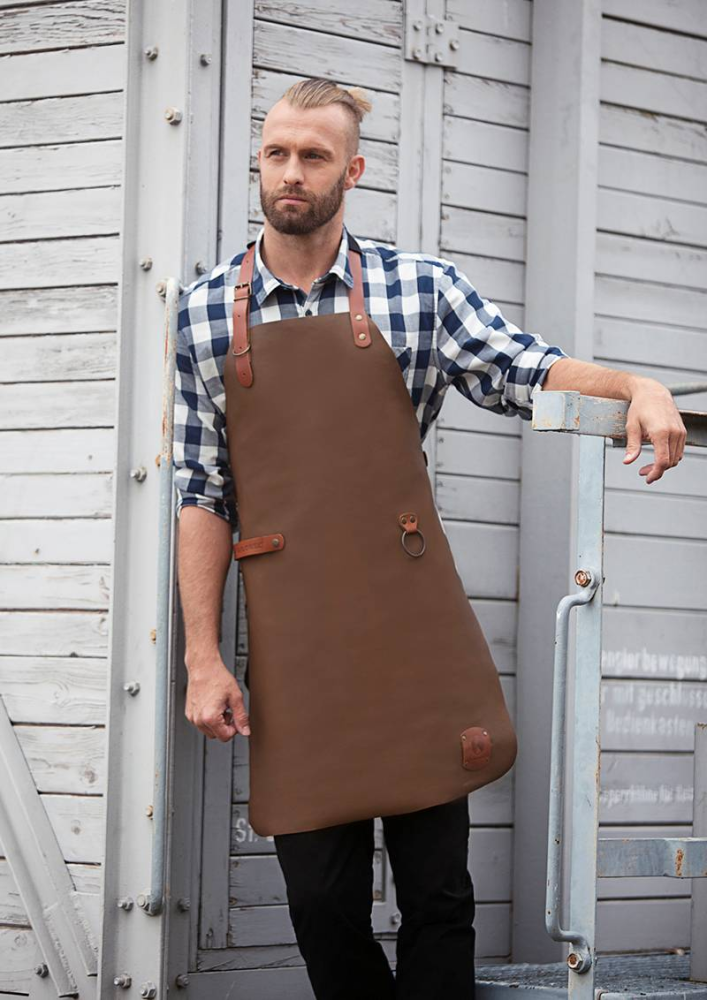 Karlowsky Leder Latzschürze, toffee