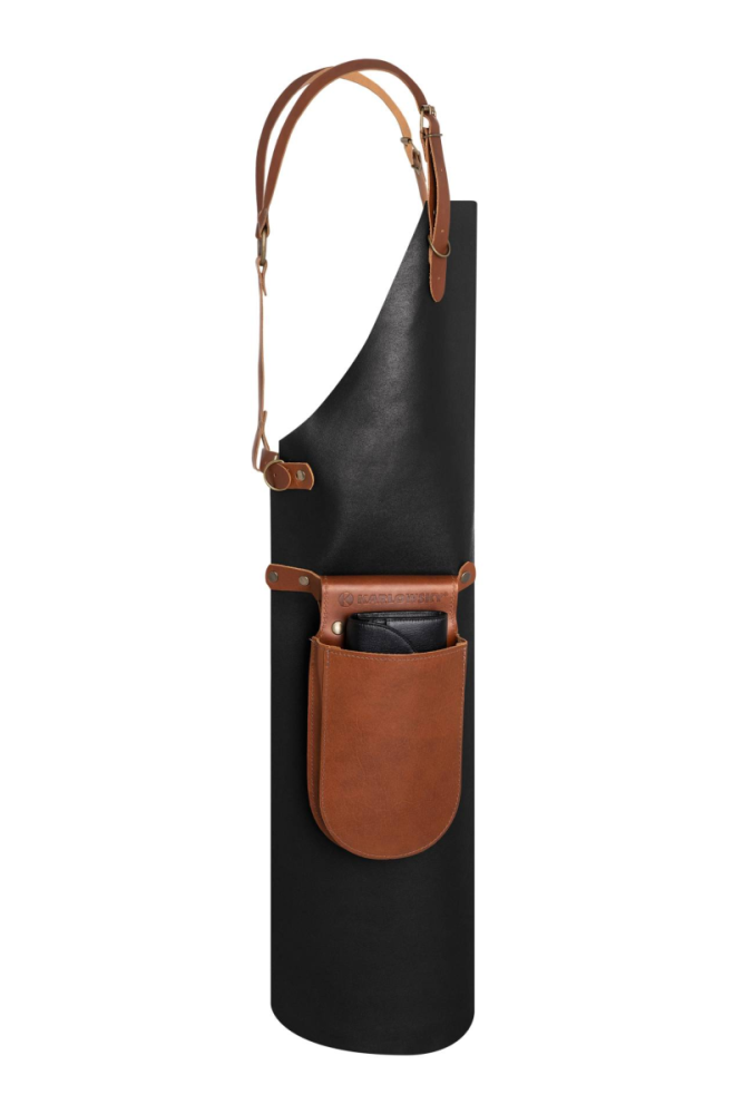 Karlowsky Leder Latzschürze X-Style mit Kreuzträgern, schwarz