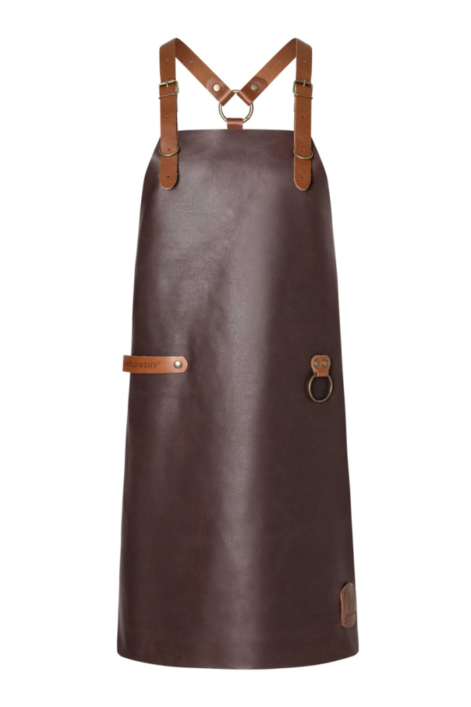 Karlowsky Leder Latzschürze X-Style mit Kreuzträgern, mokka