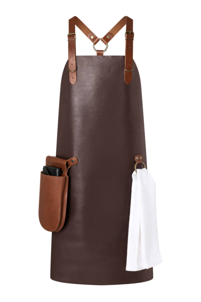 Karlowsky Leder Latzschürze X-Style mit Kreuzträgern, mokka