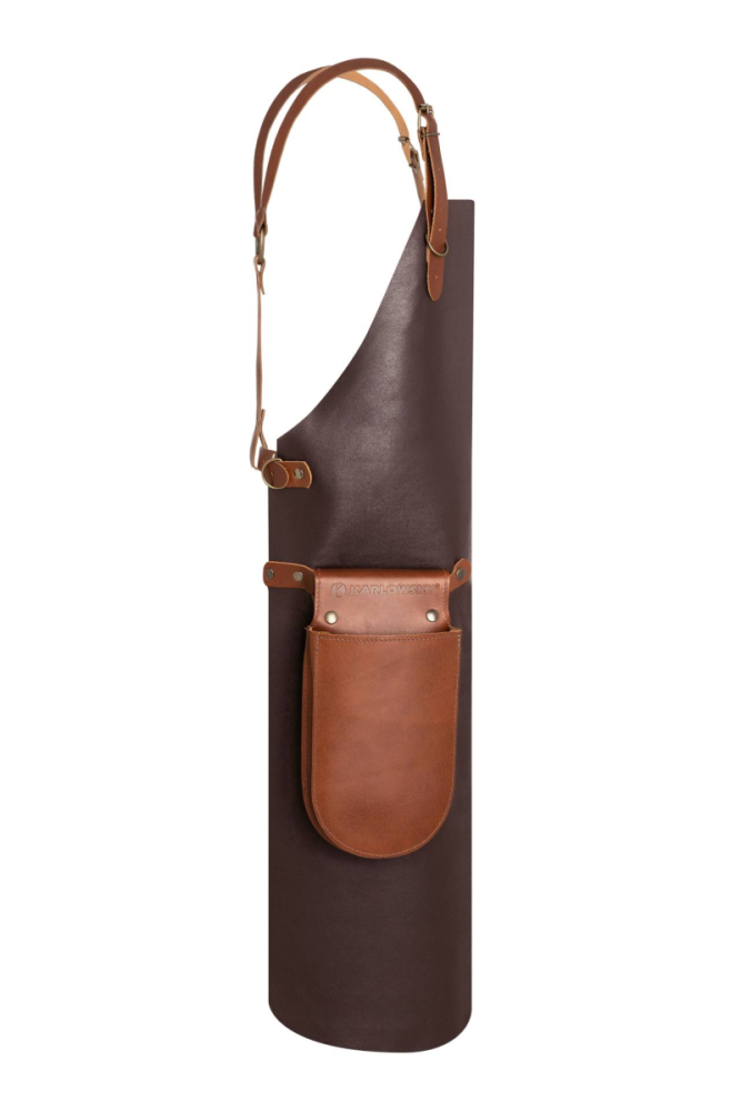 Karlowsky Leder Latzschürze X-Style mit Kreuzträgern, mokka