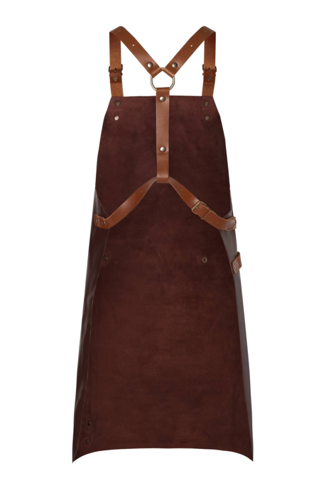 Karlowsky Leder Latzschürze X-Style mit Kreuzträgern, mokka