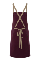 Karlowsky Latzschürze Urban-Nature mit Kreuzbändern und großer Tasche, aubergine