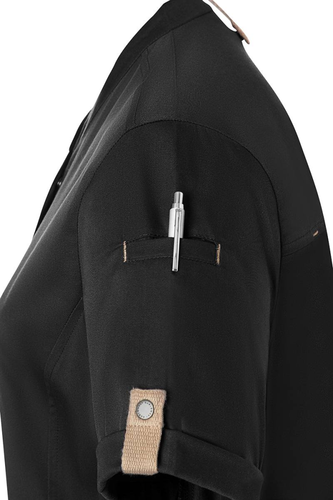 Karlowsky kurzarm damenkochjacke green-generation, aus nachhaltigem material, 72% grs certified recycled polye