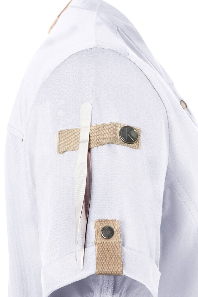 Karlowsky kurzarm damenkochjacke green-generation, aus nachhaltigem material, 72% grs certified recycled polye