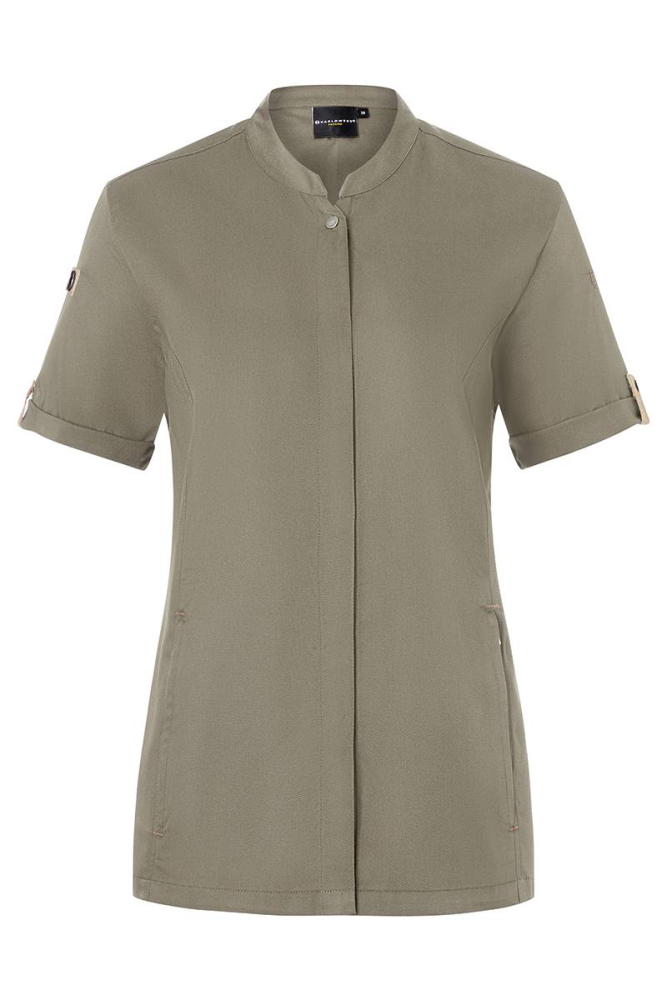 Karlowsky kurzarm damenkochjacke green-generation, aus nachhaltigem material, 72% grs certified recycled polye