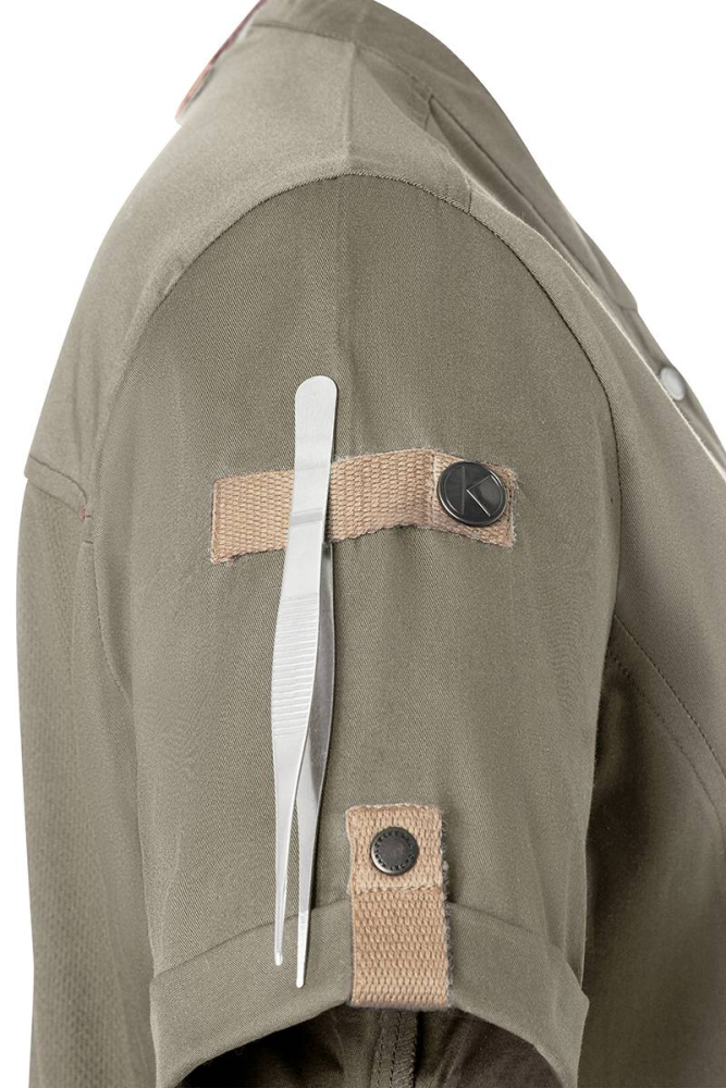 Karlowsky kurzarm damenkochjacke green-generation, aus nachhaltigem material, 72% grs certified recycled polye