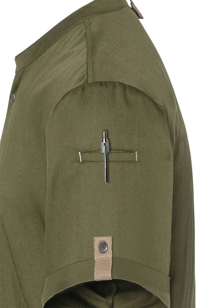 Karlowsky Kurzarm Kochjacke Green-Generation, aus nachhaltigem Material, 72% GRS Certified Recycled Polyester