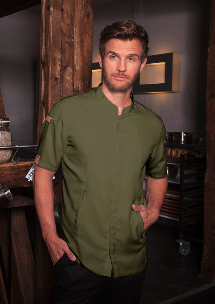 Karlowsky Kurzarm Kochjacke Green-Generation, aus nachhaltigem Material, 72% GRS Certified Recycled Polyester