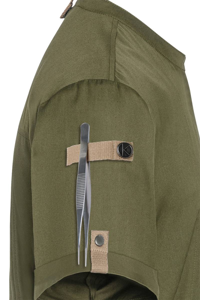 Karlowsky Kurzarm Kochjacke Green-Generation, aus nachhaltigem Material, 72% GRS Certified Recycled Polyester