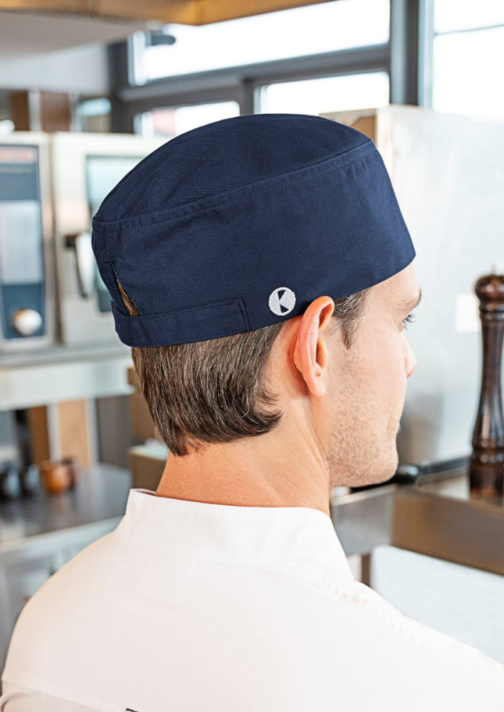 Karlowsky Kochmütze Beanie mit atmungsaktivem Netzeinsatz, anthrazit