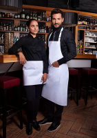 Karlowsky Latzschürze Basic mit Schnalle und Tasche, weiss