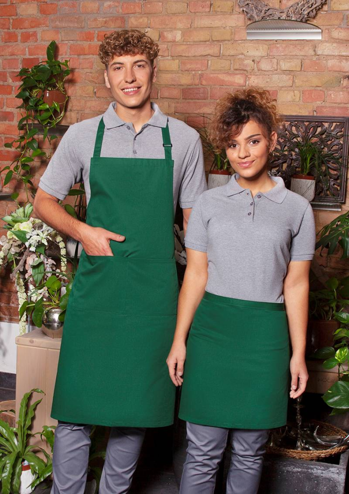 Karlowsky Latzschürze Basic mit Schnalle und Tasche, waldgrün