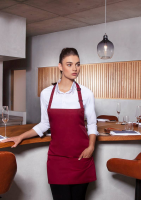 Karlowsky Kurze Latzschürze Basic mit Schnalle und Tasche, bordeaux
