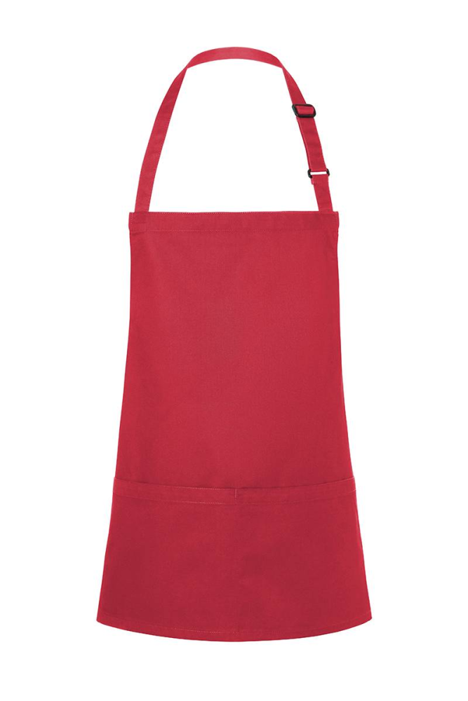 Karlowsky Kurze Latzschürze Basic mit Schnalle und Tasche, himbeere