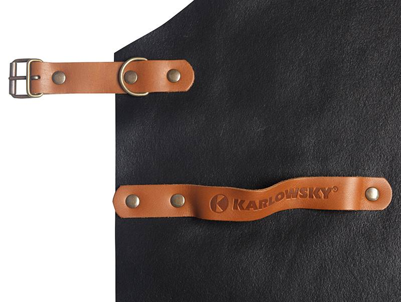 Karlowsky Leder Latzschürze, schwarz