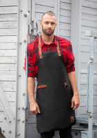 Karlowsky Leder Latzschürze, schwarz