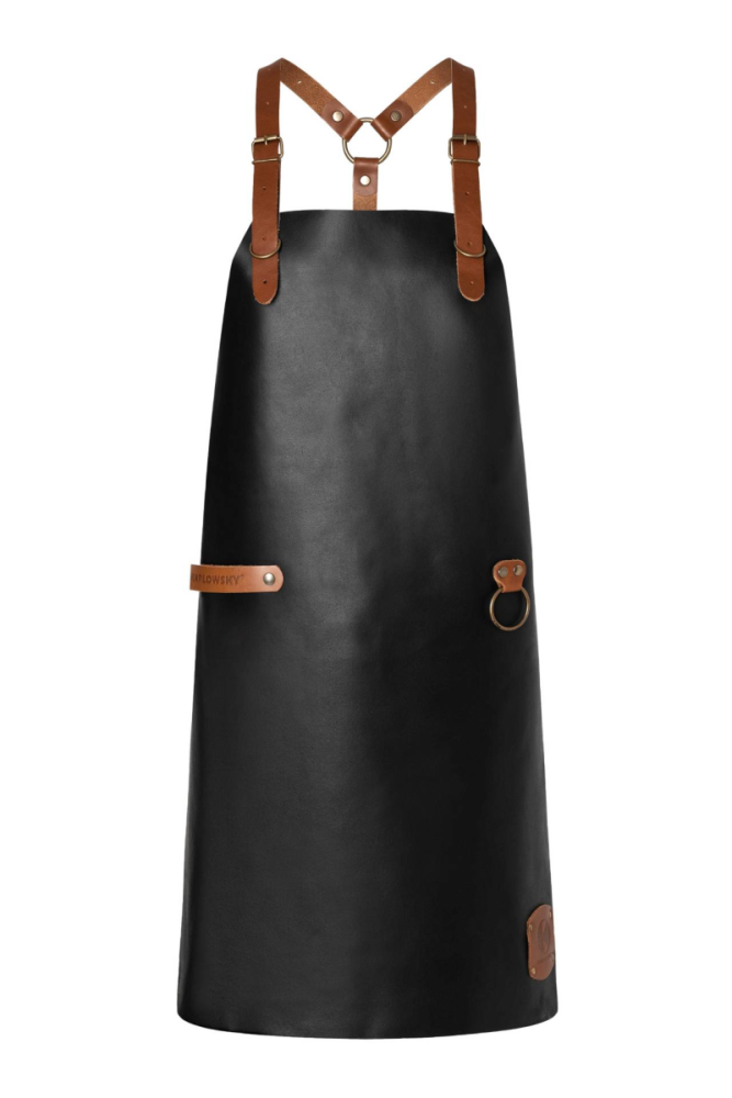 Karlowsky Leder Latzschürze X-Style mit Kreuzträgern, schwarz